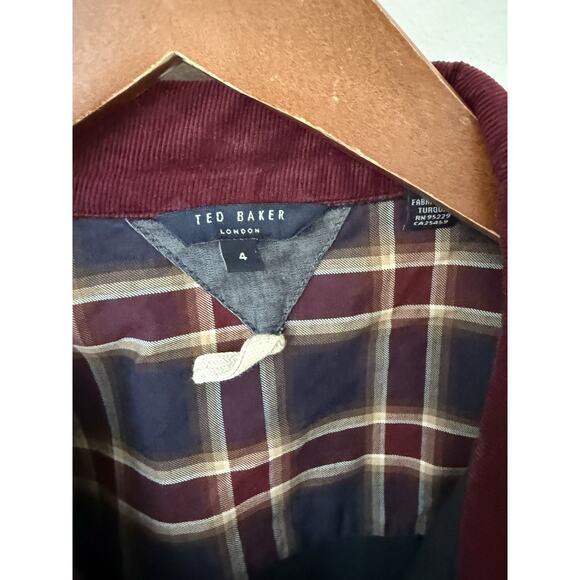 TED BAKER London Coat Jacket Size 4 Blue Quilted Full Zip Front Casual Career - Picture 5 of 14